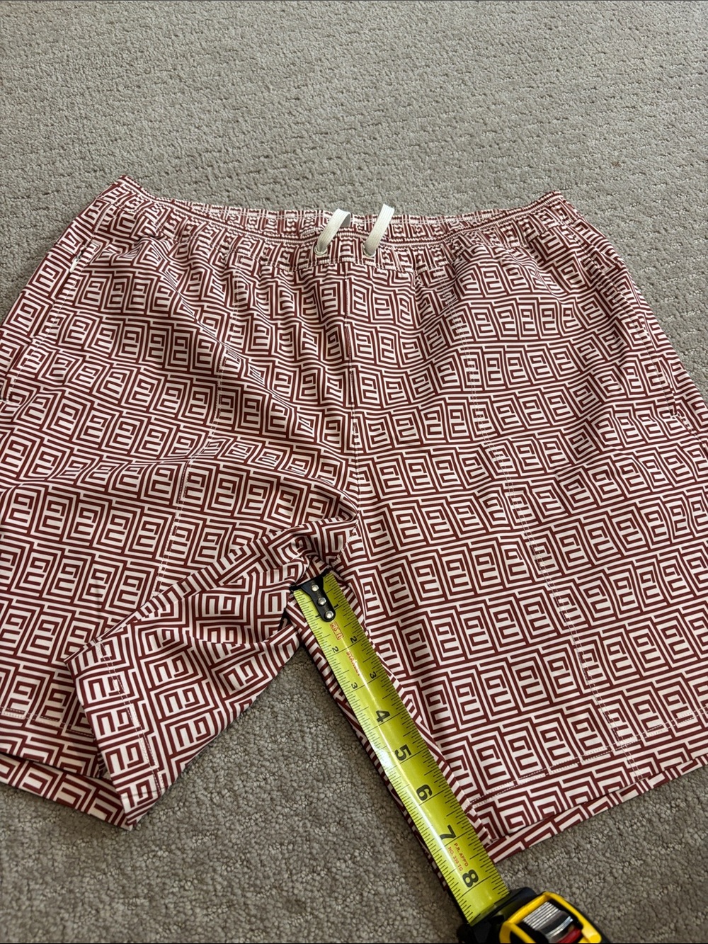 Men's Rhone Geometric Print Swim/Active Shorts - Red